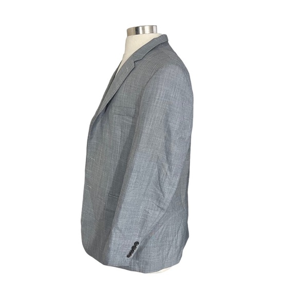 Ralph Lauren Chaps Men Grey Crosshatch Pattern Suit Jacket Sz 44R Sports Coat - Picture 4 of 13
